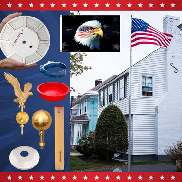 Silver 25' flagpole from Atlantic Flag & Pole Inc. with sturdy construction and sleek design.